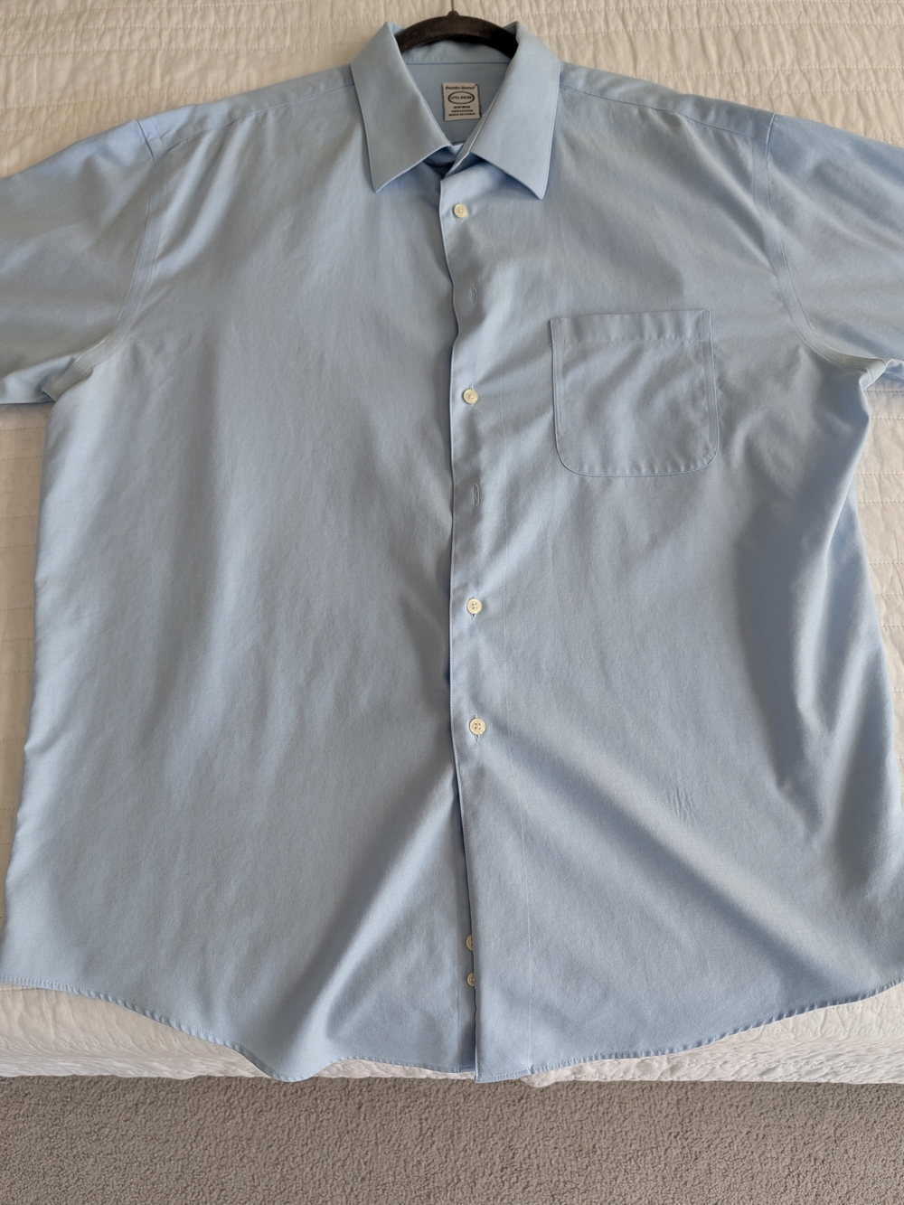 Pronto Uomo Non-Iron 100% Cotton Dress Shirt Light Blue 17.5 34/35 XL